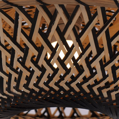 Lightsin Elegant Black & Natural Design Bamboo Pendant Light - House Comfort