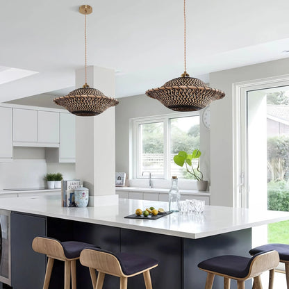 Lightsin Elegant Black & Natural Design Bamboo Pendant Light - House Comfort