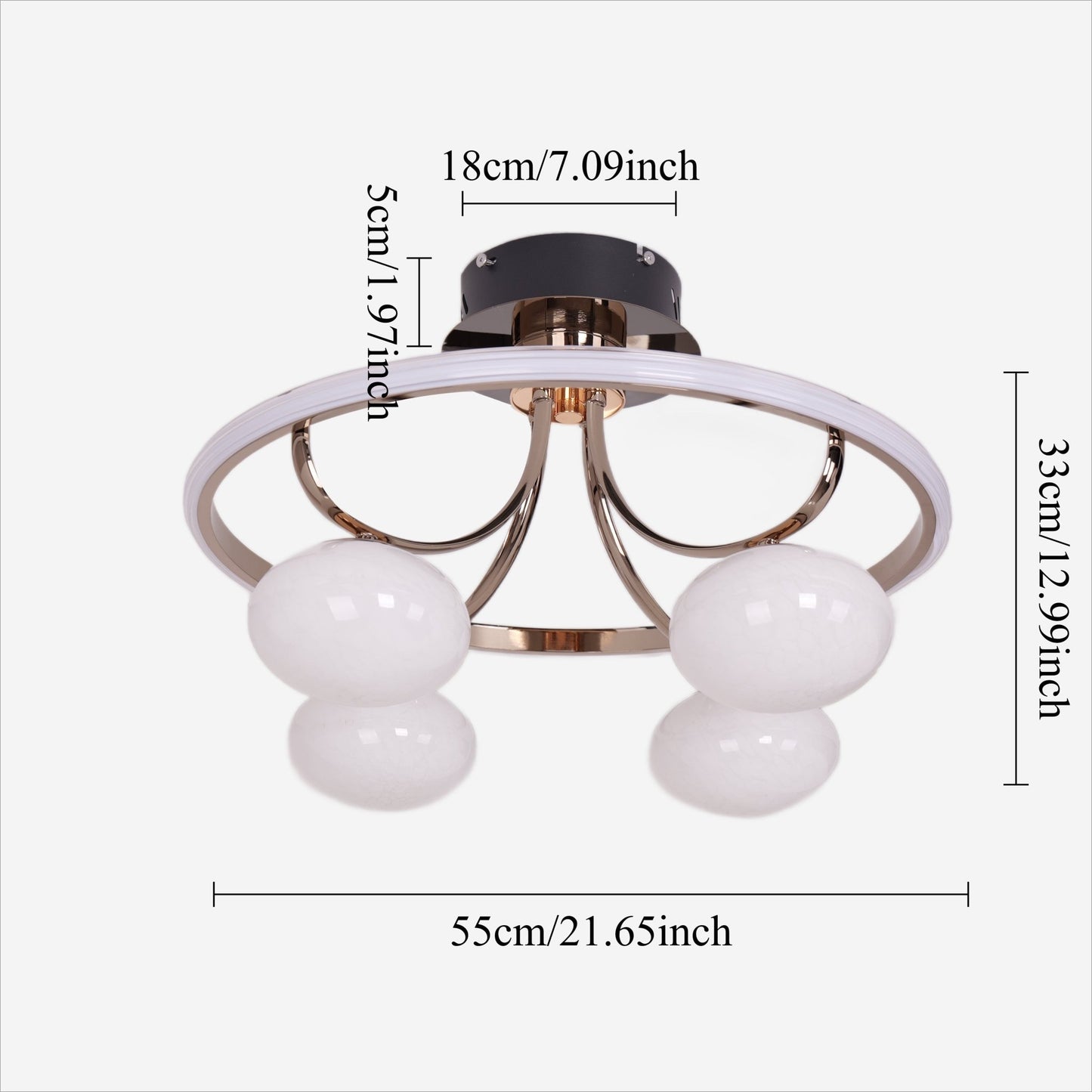 Lightsin Elegant Circular Ceiling Light with Four Orbs - House Comfort