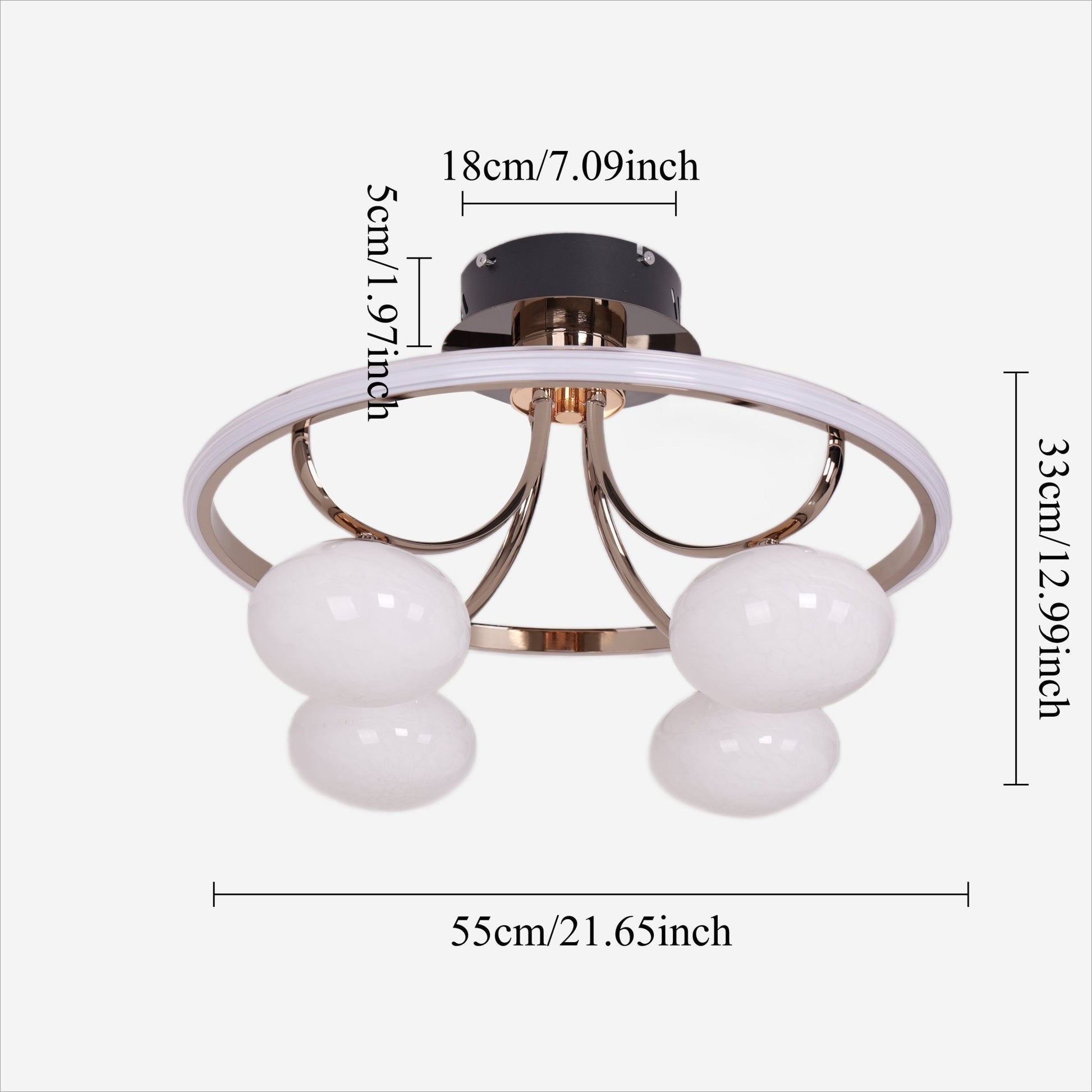 Lightsin Elegant Circular Ceiling Light with Four Orbs - House Comfort