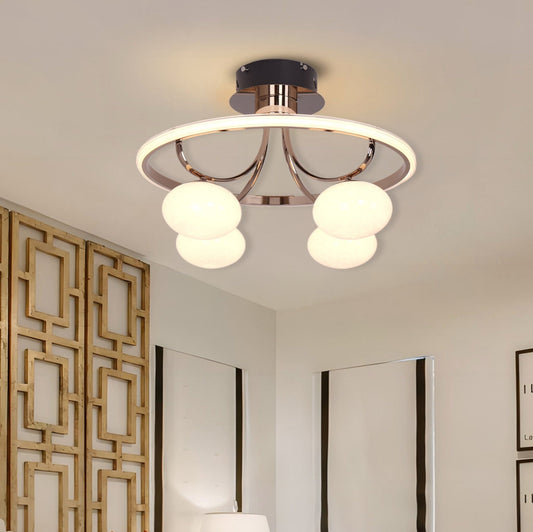 Lightsin Elegant Circular Ceiling Light with Four Orbs - House Comfort