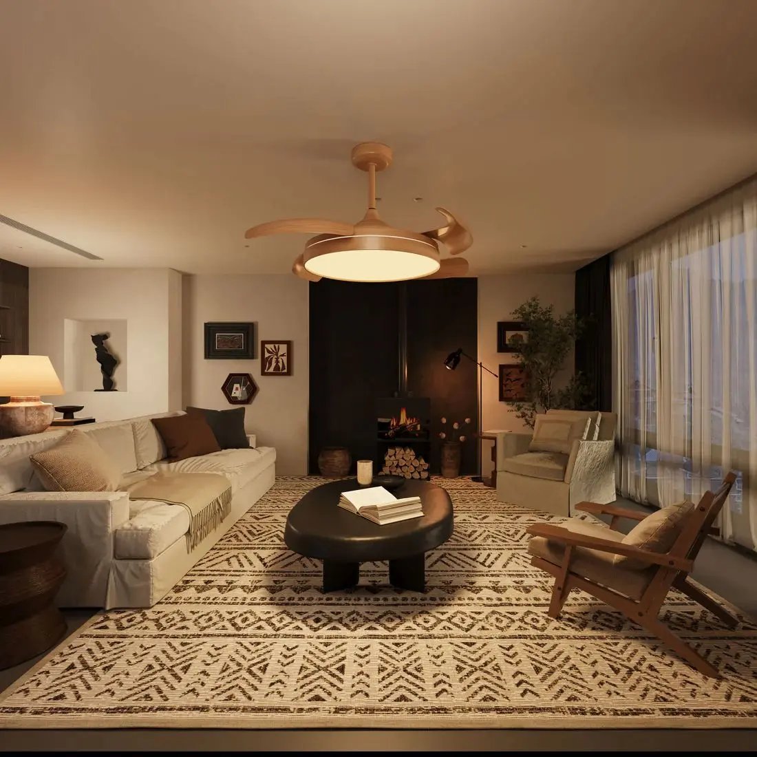 Lightsin Elegant Contemporary Ceiling Fan Light Featuring Soft LED Illumination - House Comfort