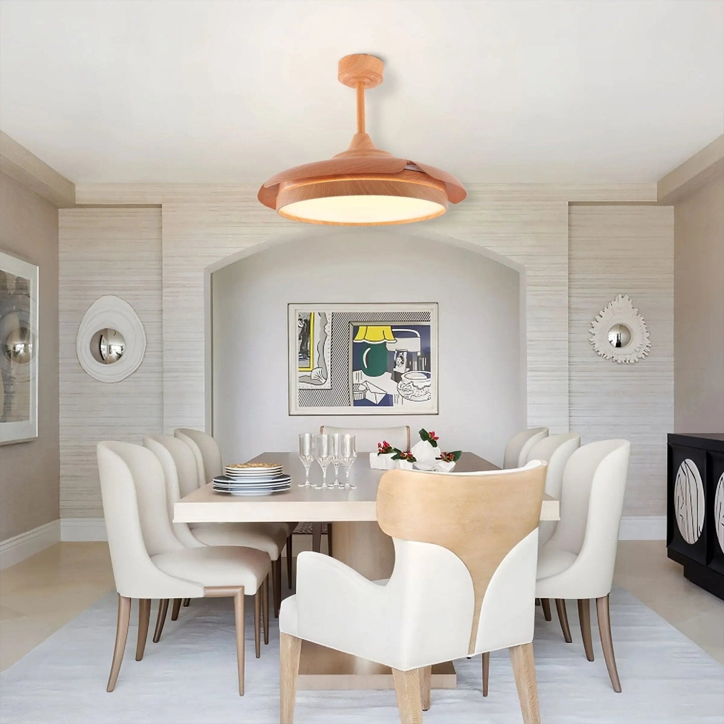 Lightsin Elegant Contemporary Ceiling Fan Light Featuring Soft LED Illumination - House Comfort