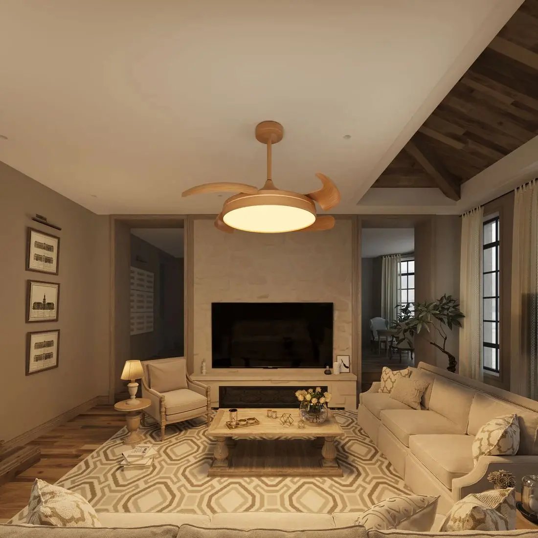 Lightsin Elegant Contemporary Ceiling Fan Light Featuring Soft LED Illumination - House Comfort