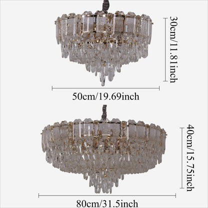 Lightsin Elegant Crystal - Accented Champagne Gold Crystal Chandelier Pendant Light - House Comfort