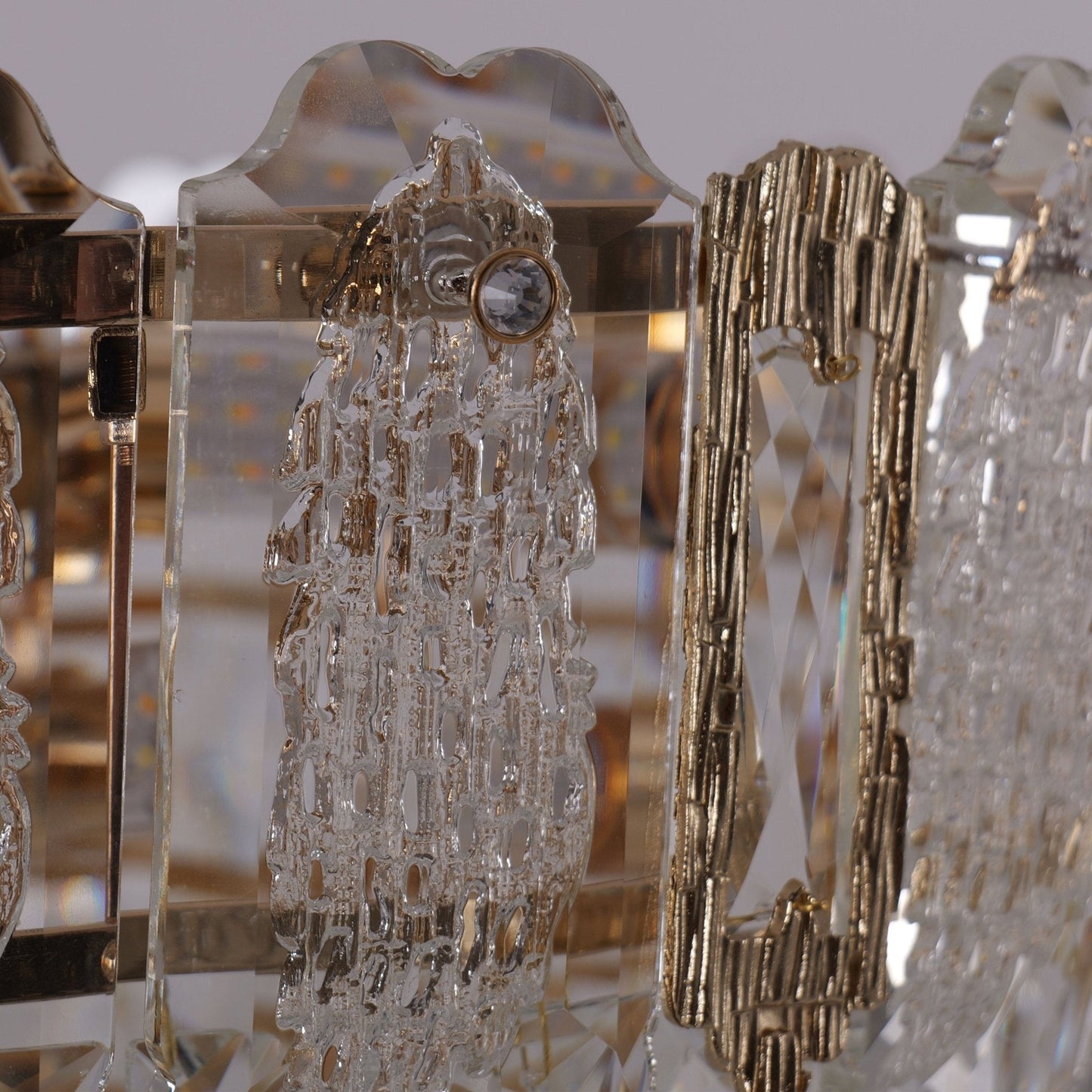 Lightsin Elegant Crystal - Accented Champagne Gold Crystal Chandelier Pendant Light - House Comfort