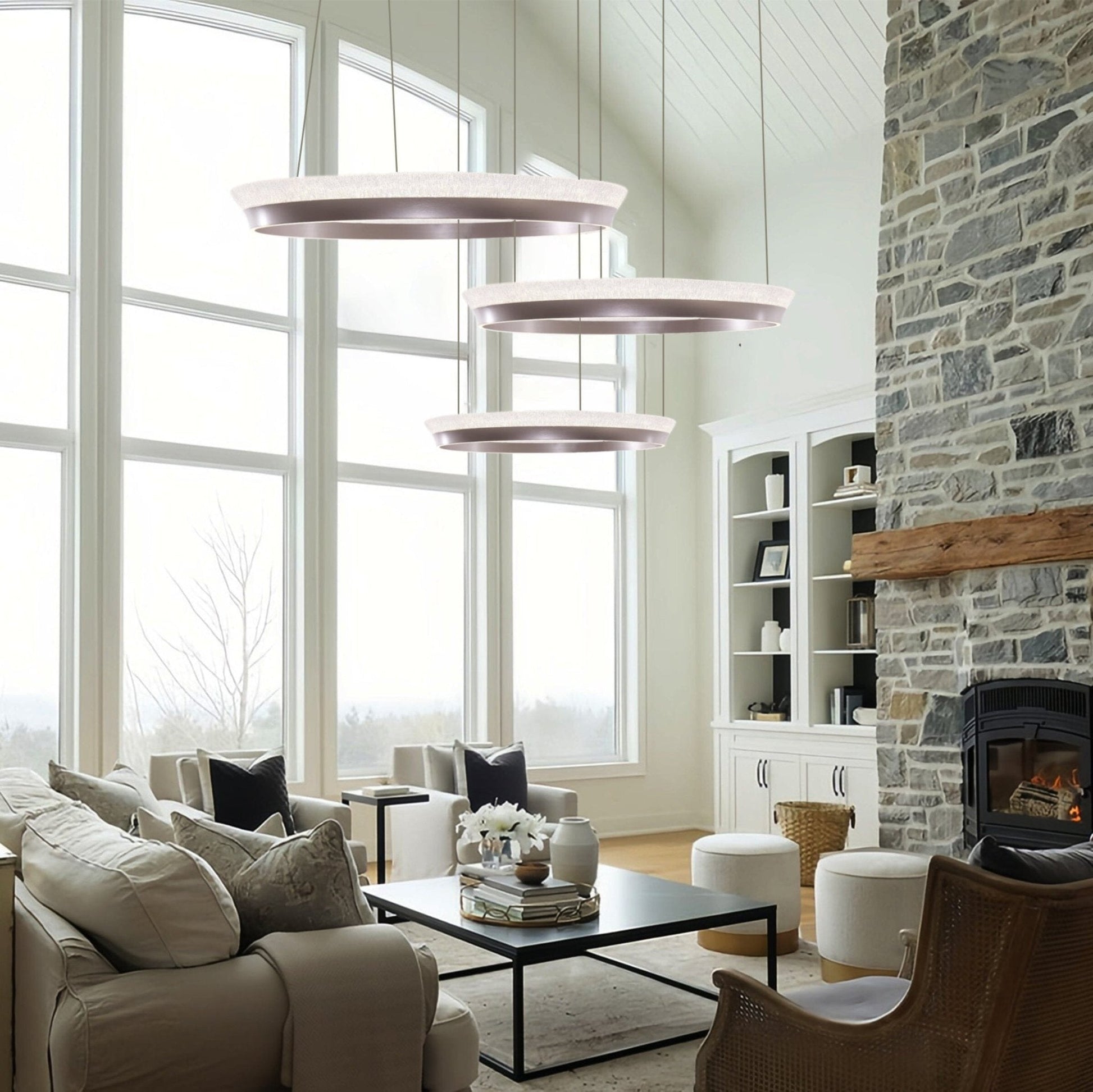 Lightsin Elegant Crystal Ring Chandelier Premium Pendant Light - House Comfort