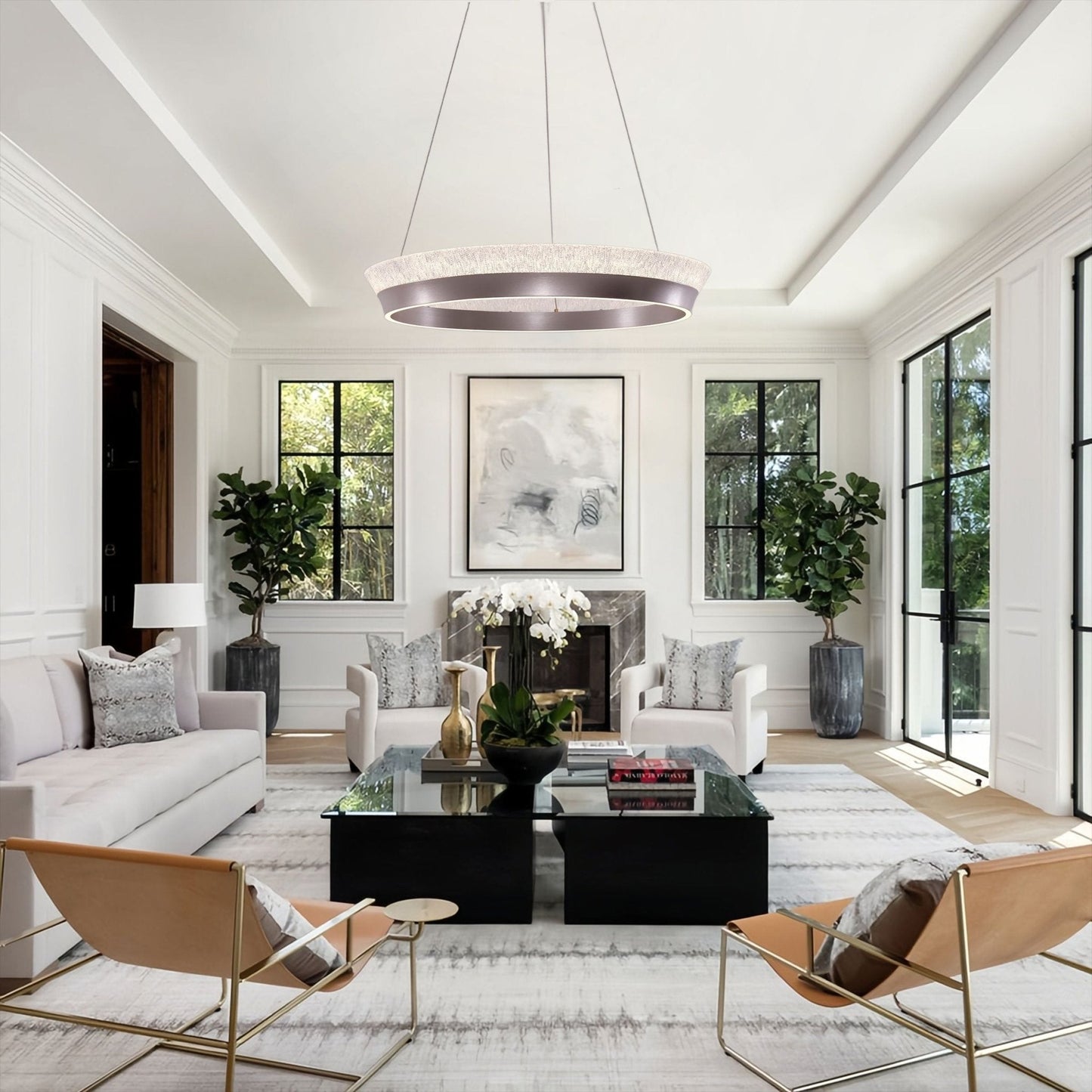 Lightsin Elegant Crystal Ring Chandelier Premium Pendant Light - House Comfort