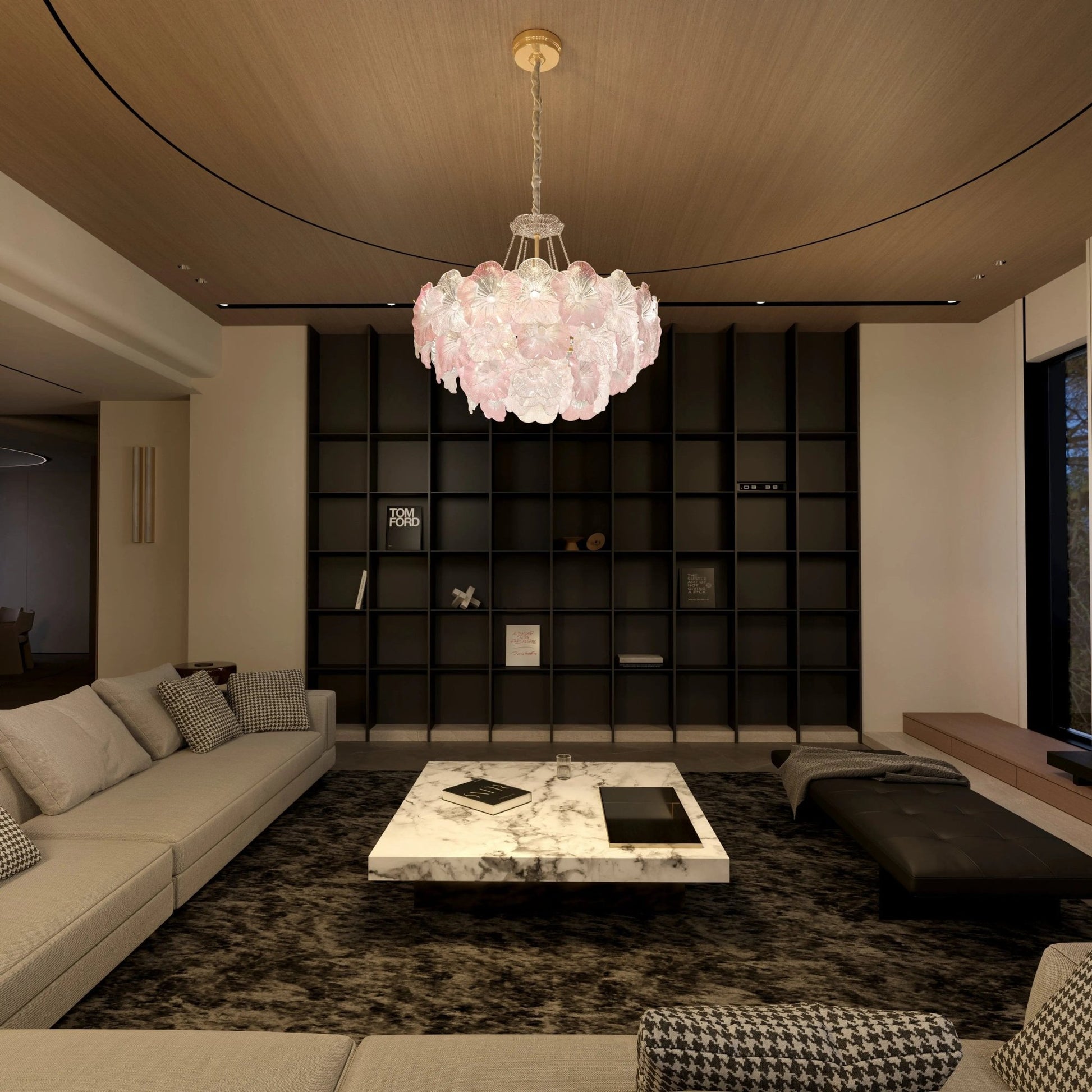 Lightsin Elegant Glass Chandelier with Adjustable Hanging Length - House Comfort