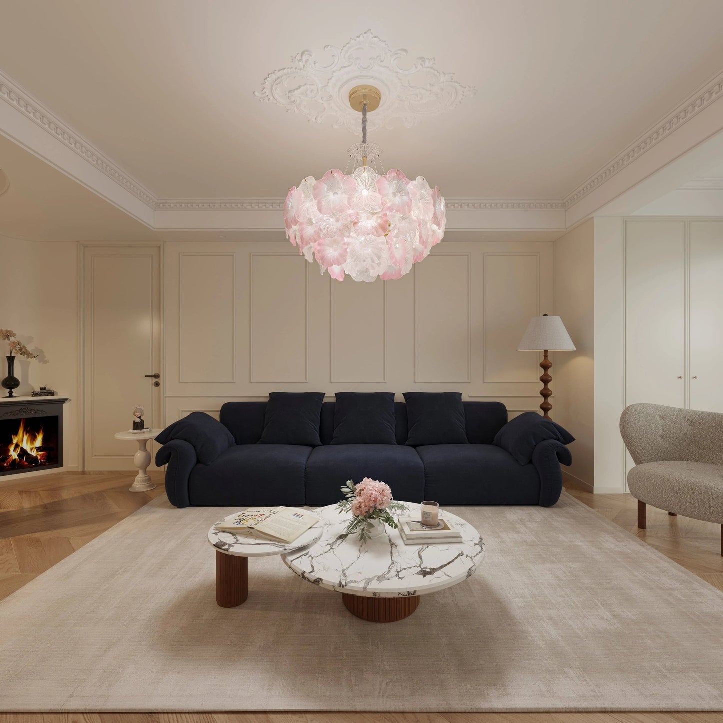 Lightsin Elegant Glass Chandelier with Adjustable Hanging Length - House Comfort