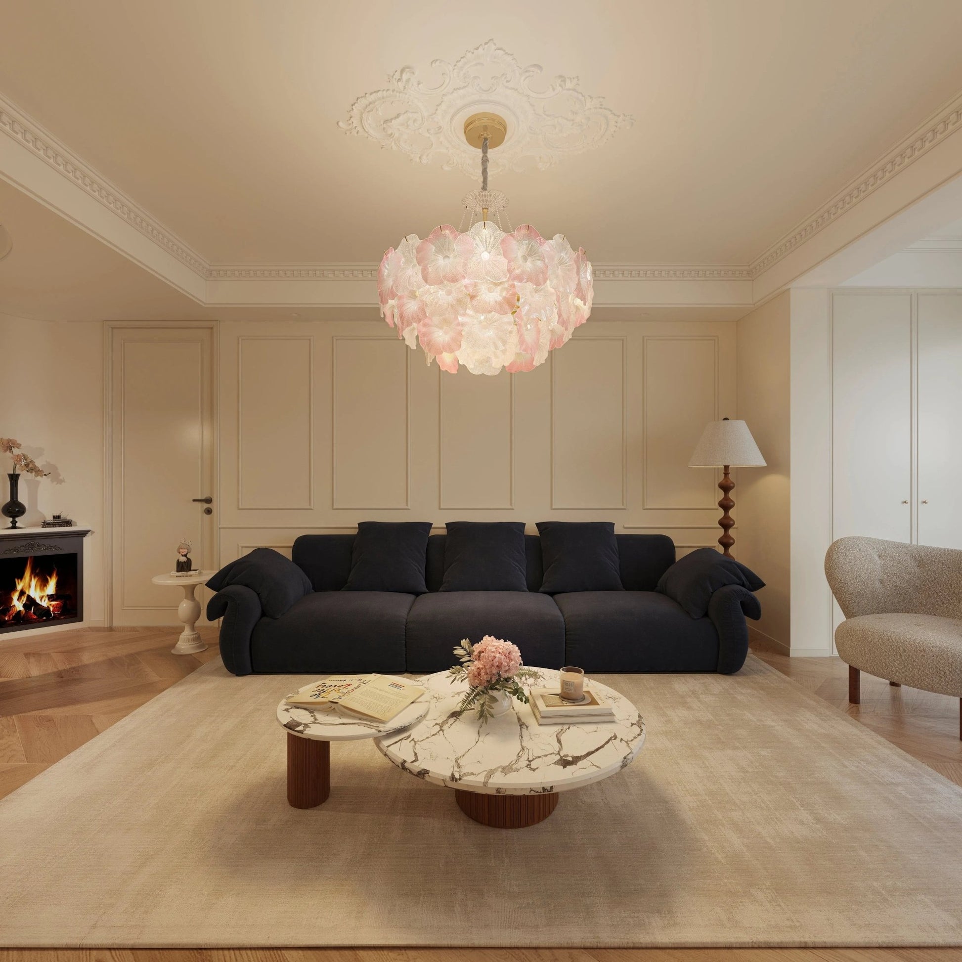 Lightsin Elegant Glass Chandelier with Adjustable Hanging Length - House Comfort