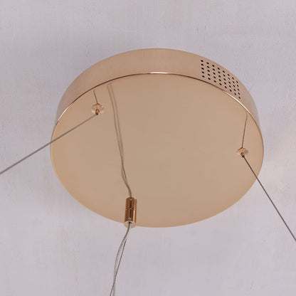 Lightsin Elegant Gold Crystal Swirl Pendant Light Luxury Crystal Chandelier for Living Room - House Comfort