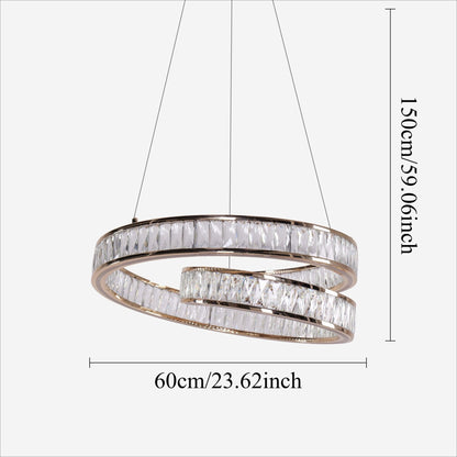 Lightsin Elegant Gold Crystal Swirl Pendant Light Luxury Crystal Chandelier for Living Room - House Comfort