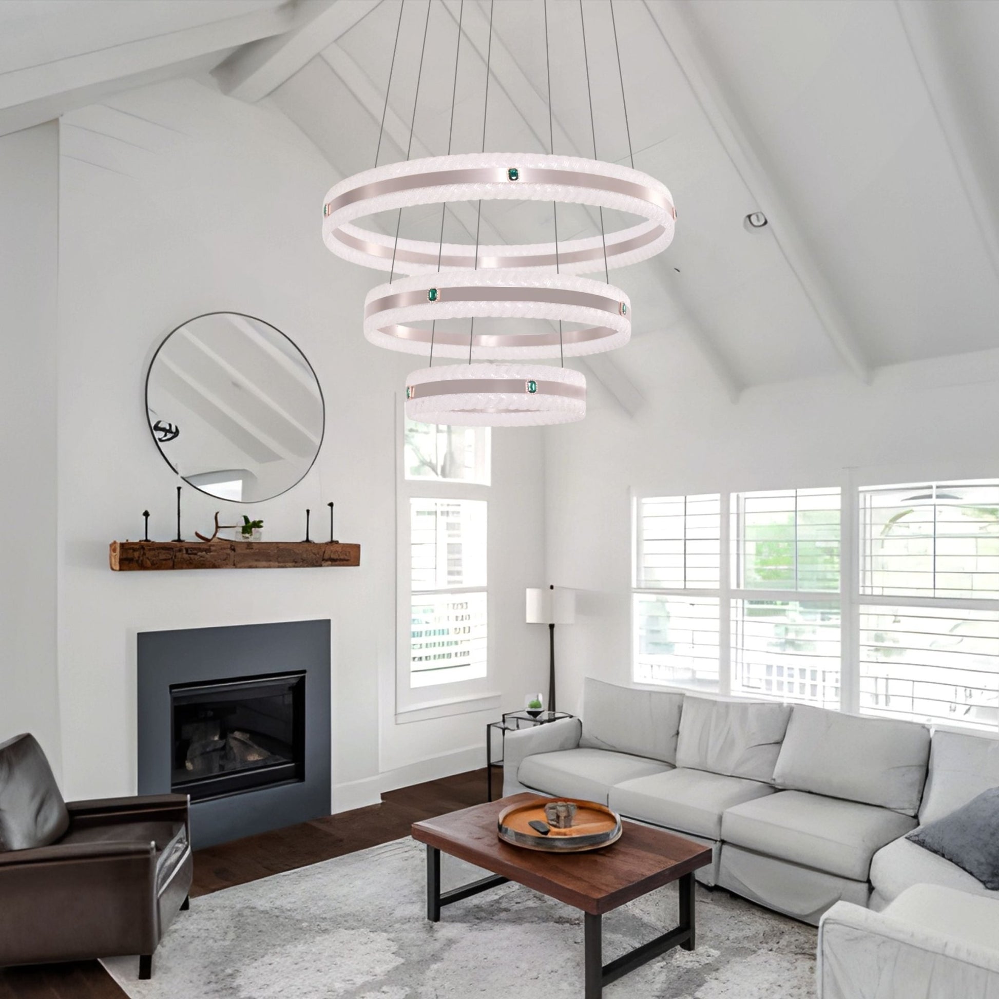 Lightsin Elegant Gold Interwoven Ring Pendant Light - House Comfort