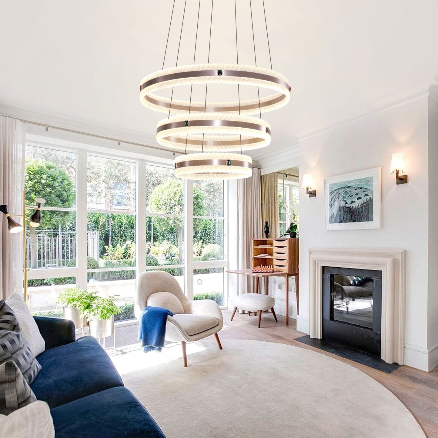 Lightsin Elegant Gold Interwoven Ring Pendant Light - House Comfort