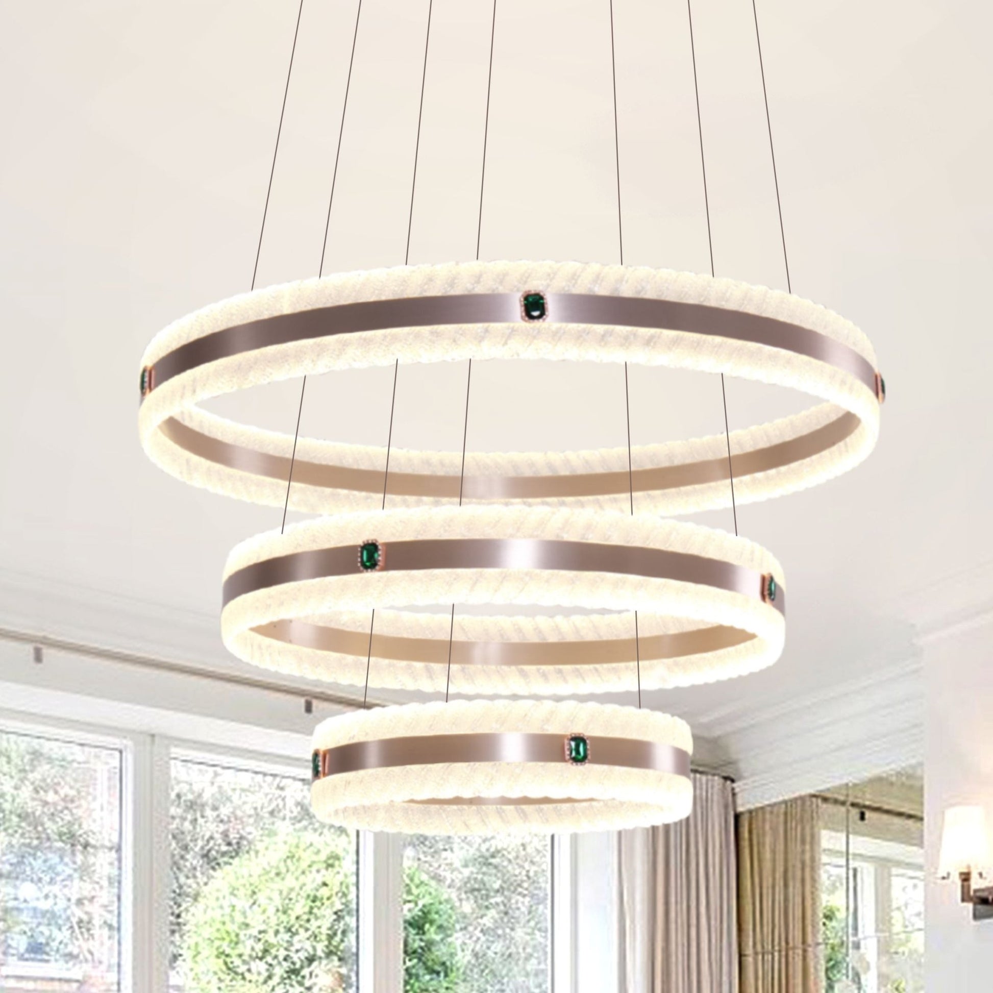 Lightsin Elegant Gold Interwoven Ring Pendant Light - House Comfort