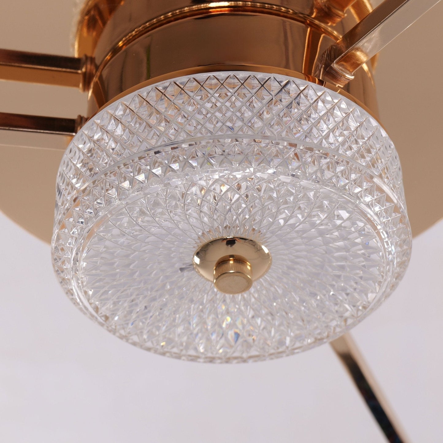 Lightsin Elegant Gold Silent Ceiling Fan Lamp with Crystal Accent - House Comfort