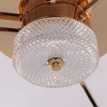 Lightsin Elegant Gold Silent Ceiling Fan Lamp with Crystal Accent - House Comfort