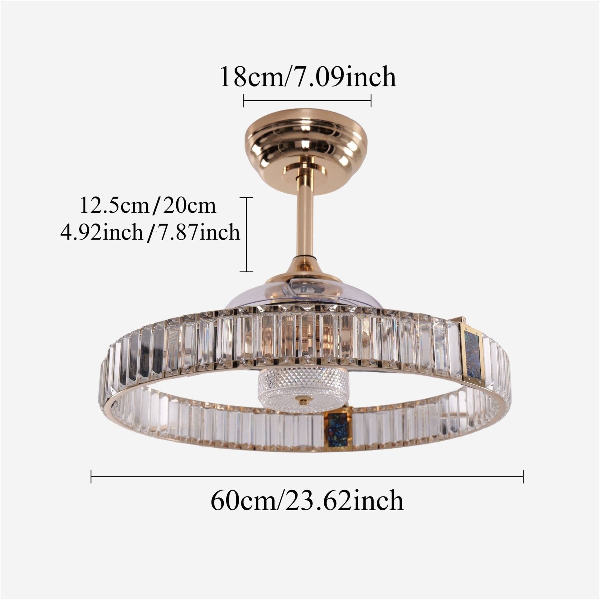 Lightsin Elegant Gold Silent Ceiling Fan Lamp with Crystal Accent - House Comfort