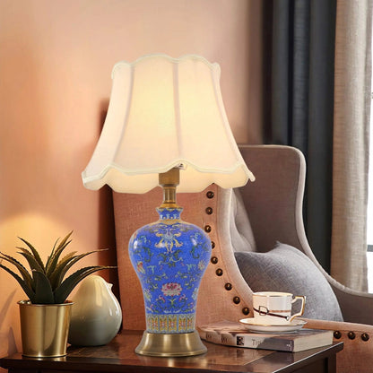 Lightsin Elegant Handcrafted Ceramic Table Lamp Collection with Floral Design - House Comfort