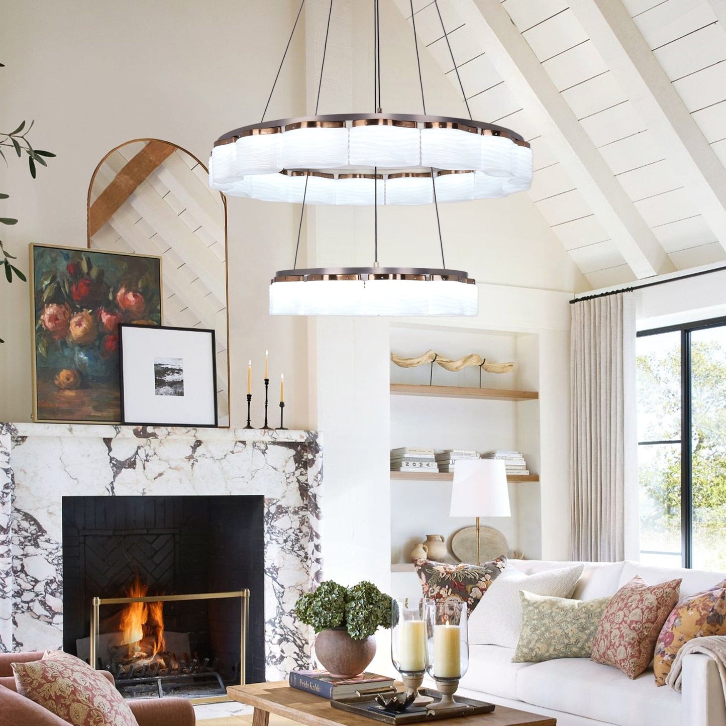 Lightsin Elegant LED Pendant Light with Onyx Glass Shade - House Comfort