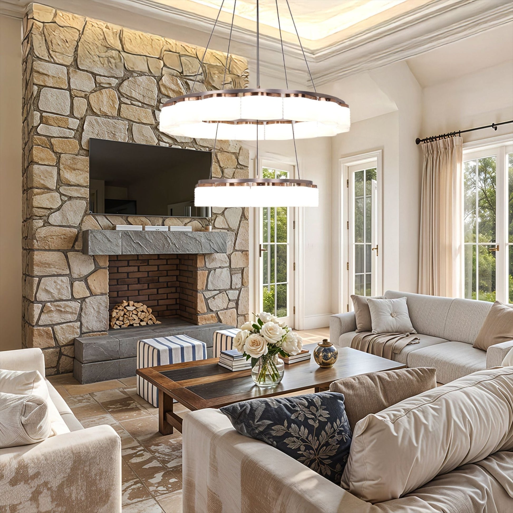 Lightsin Elegant LED Pendant Light with Onyx Glass Shade - House Comfort