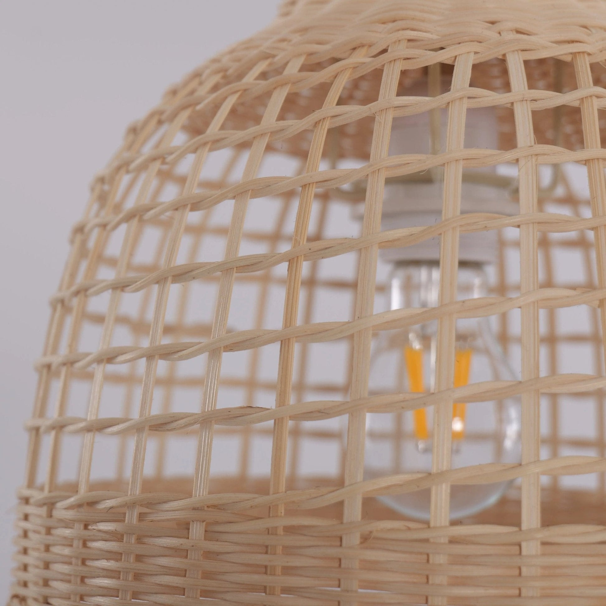 Lightsin Elegant Vintage Woven Rattan Minimalist Pendant Light - House Comfort