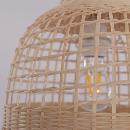 Lightsin Elegant Vintage Woven Rattan Minimalist Pendant Light - House Comfort