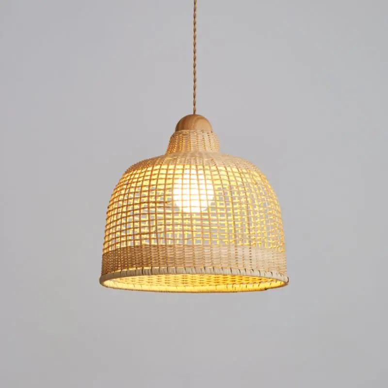 Lightsin Elegant Vintage Woven Rattan Minimalist Pendant Light - House Comfort
