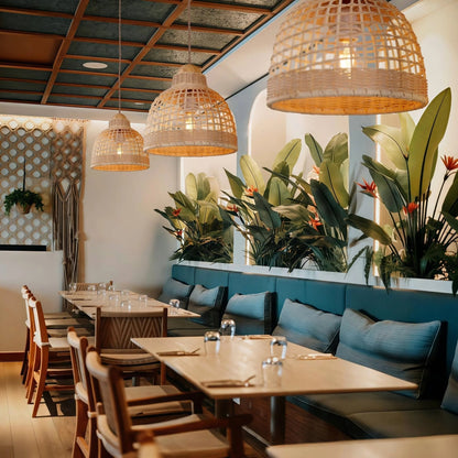 Lightsin Elegant Vintage Woven Rattan Minimalist Pendant Light - House Comfort