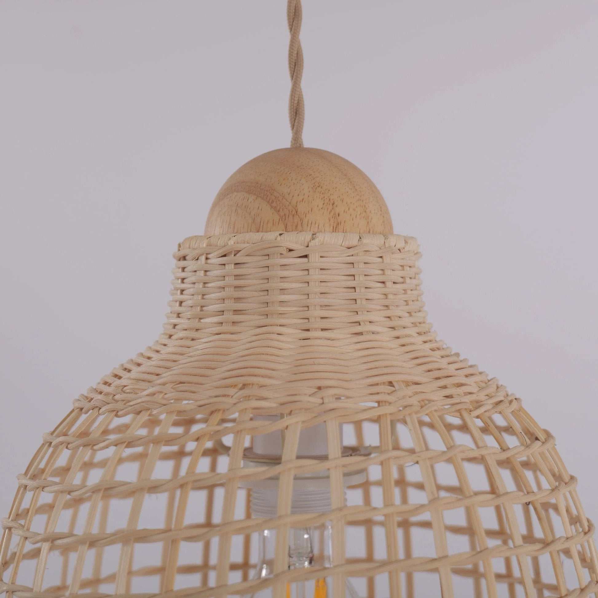 Lightsin Elegant Vintage Woven Rattan Minimalist Pendant Light - House Comfort