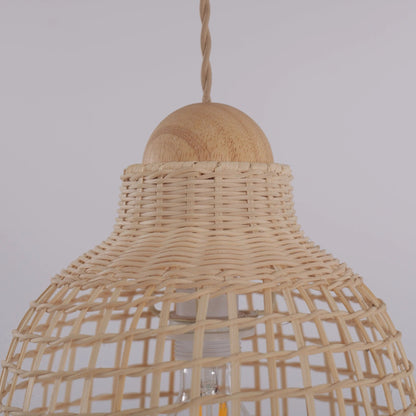 Lightsin Elegant Vintage Woven Rattan Minimalist Pendant Light - House Comfort