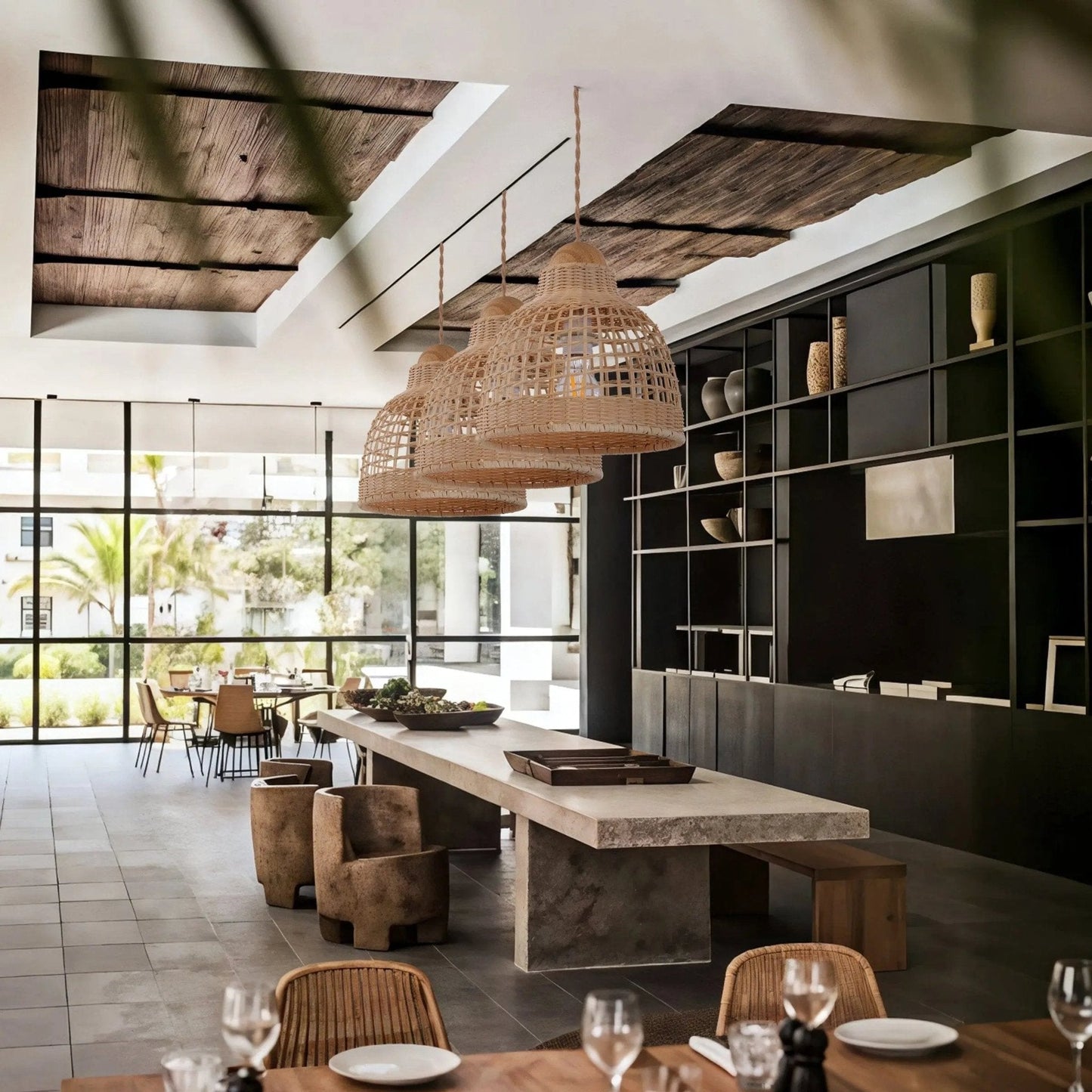 Lightsin Elegant Vintage Woven Rattan Minimalist Pendant Light - House Comfort