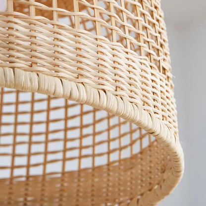 Lightsin Elegant Vintage Woven Rattan Minimalist Pendant Light - House Comfort