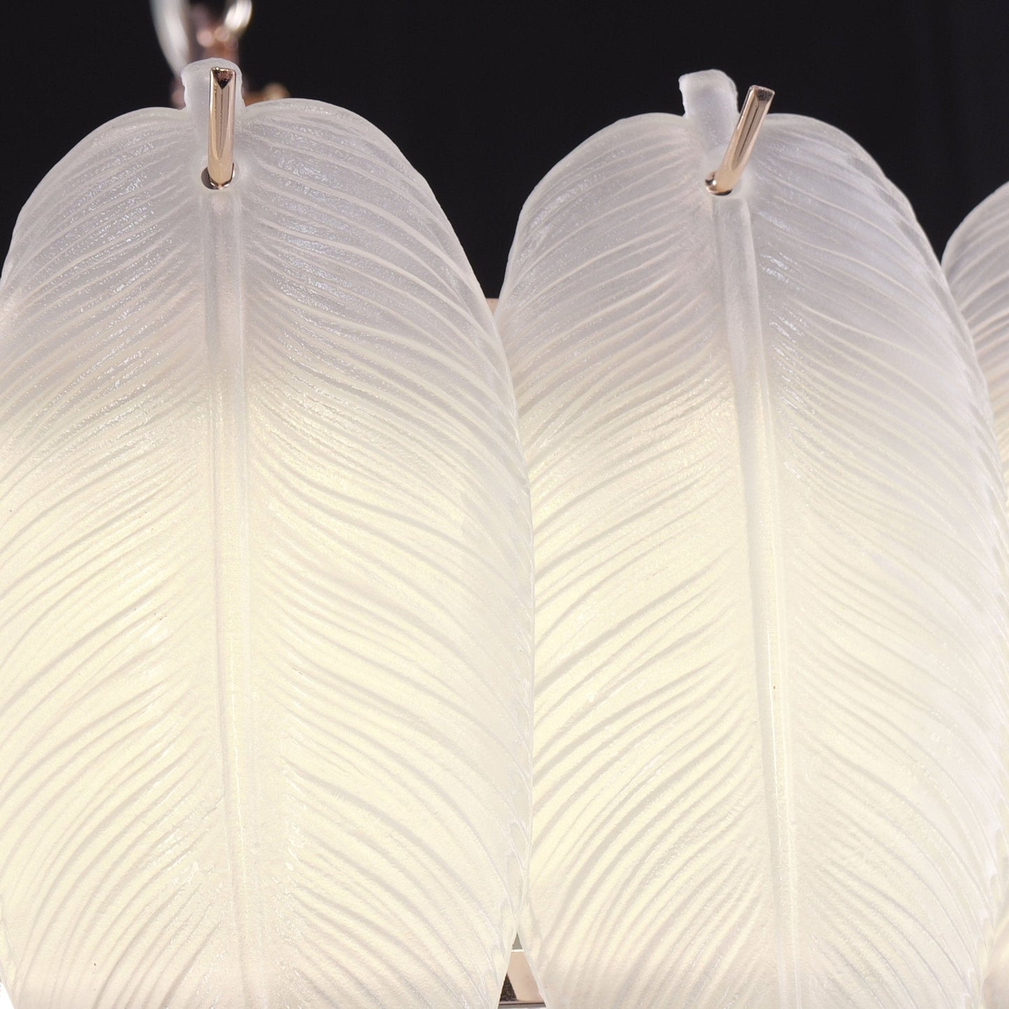 Lightsin Feather Inspired Luxury Glass Chandelier Modern Ceiling Light UK - House Comfort