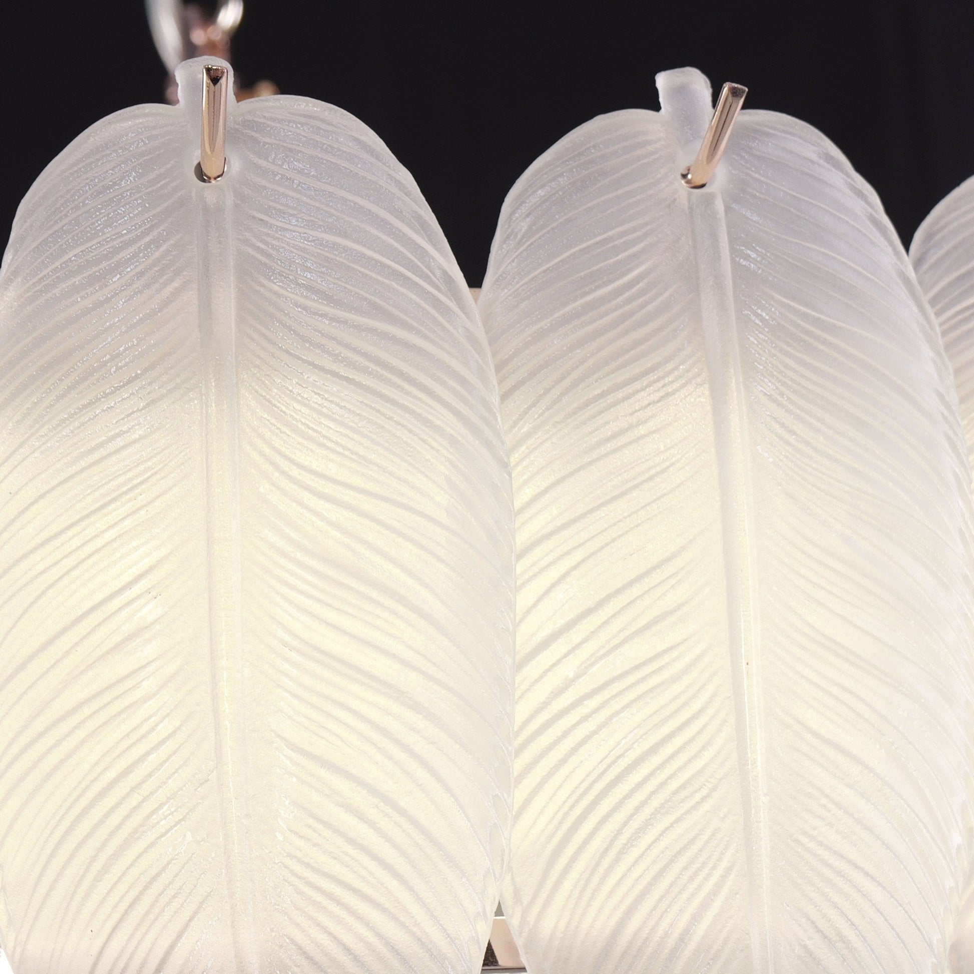 Lightsin Feather Inspired Luxury Glass Chandelier Modern Ceiling Light UK - House Comfort