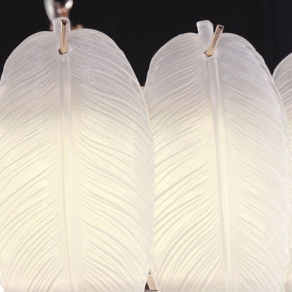 Lightsin Feather Inspired Luxury Glass Chandelier Modern Ceiling Light UK - House Comfort