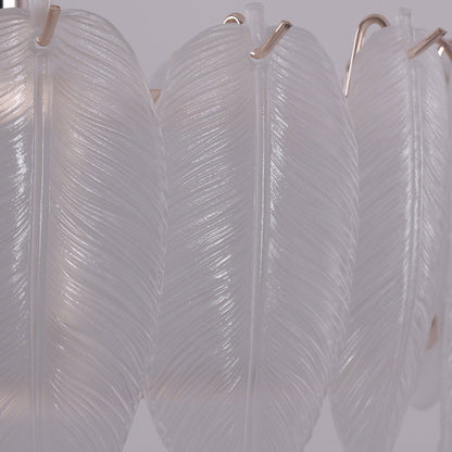 Lightsin Feather Inspired Luxury Glass Chandelier Modern Ceiling Light UK - House Comfort