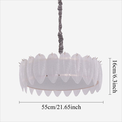 Lightsin Feather Inspired Luxury Glass Chandelier Modern Ceiling Light UK - House Comfort