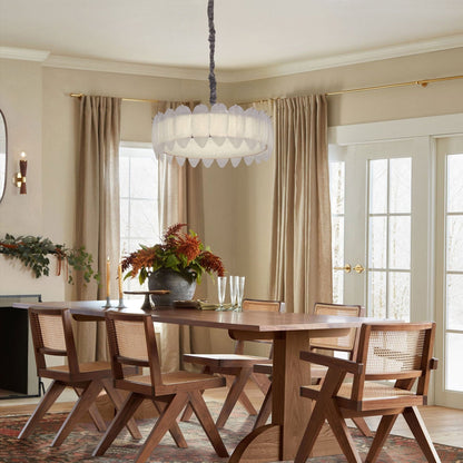 Lightsin Feather Inspired Luxury Glass Chandelier Modern Ceiling Light UK - House Comfort