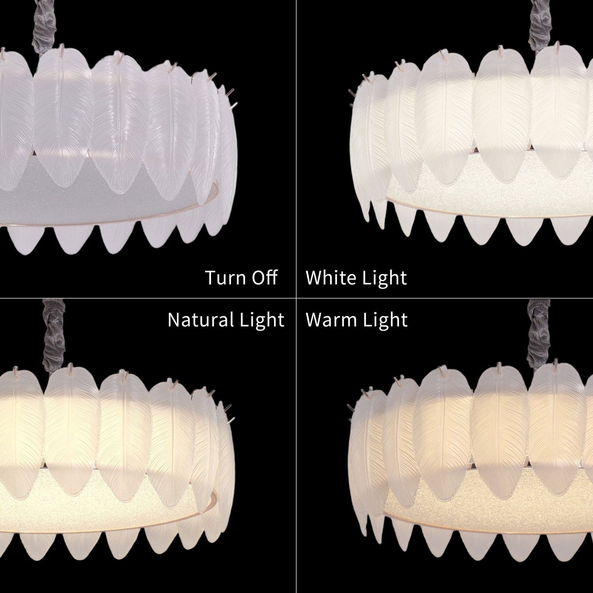 Lightsin Feather Inspired Luxury Glass Chandelier Modern Ceiling Light UK - House Comfort