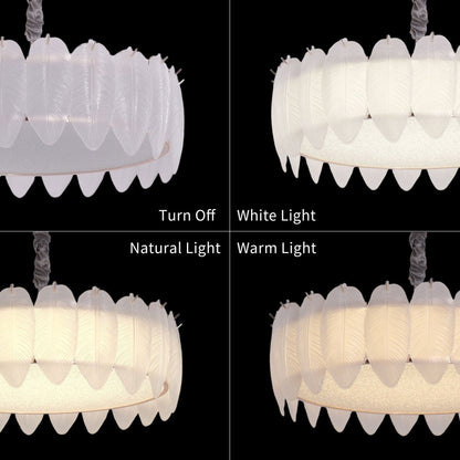 Lightsin Feather Inspired Luxury Glass Chandelier Modern Ceiling Light UK - House Comfort