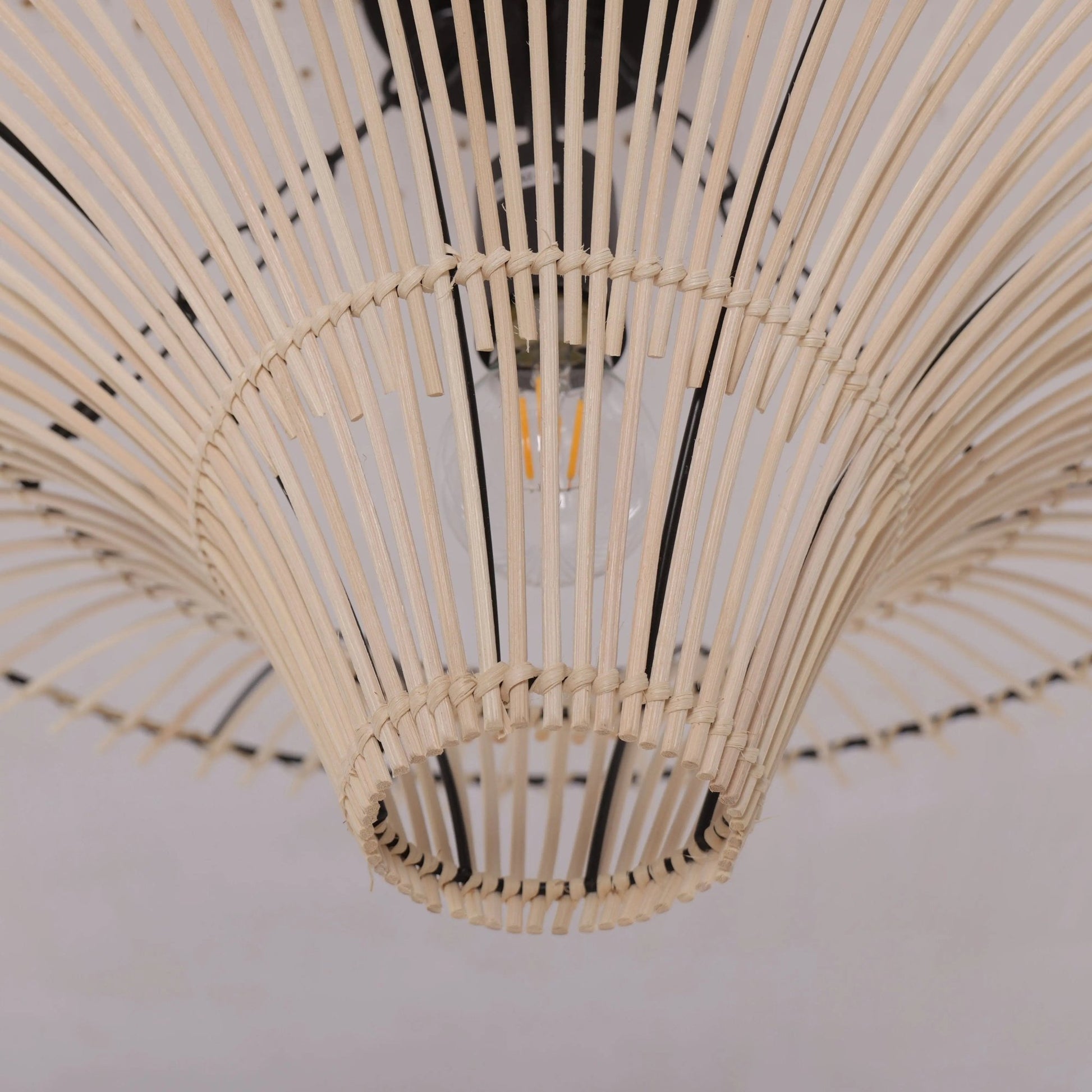 Lightsin Flying Saucer - Shaped LED Rattan Pendant Light - House Comfort