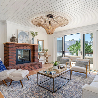 Lightsin Flying Saucer - Shaped LED Rattan Pendant Light - House Comfort