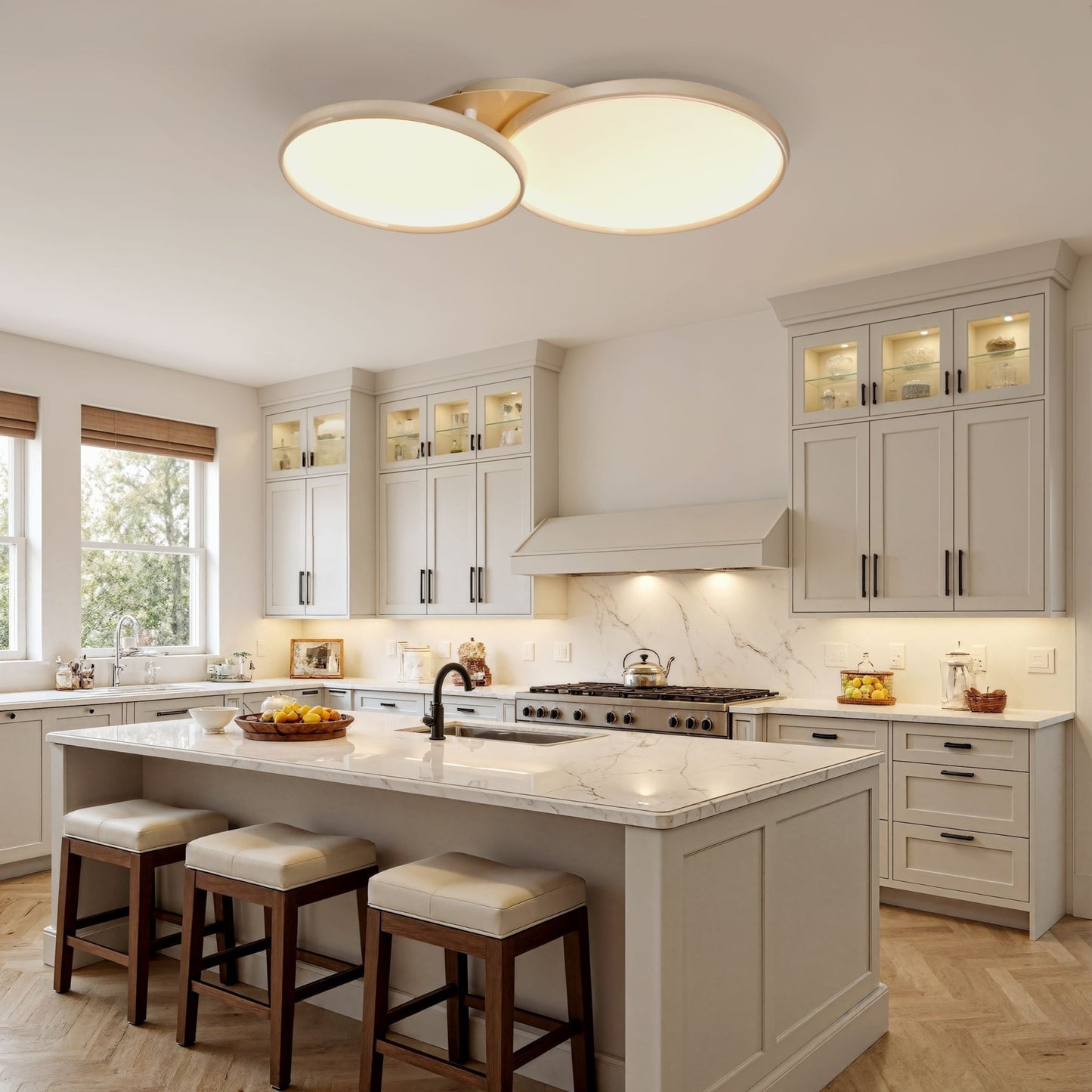 Lightsin Full Spectrum Dimmable Ivory White Aluminum Round LED Ceiling Light - House Comfort