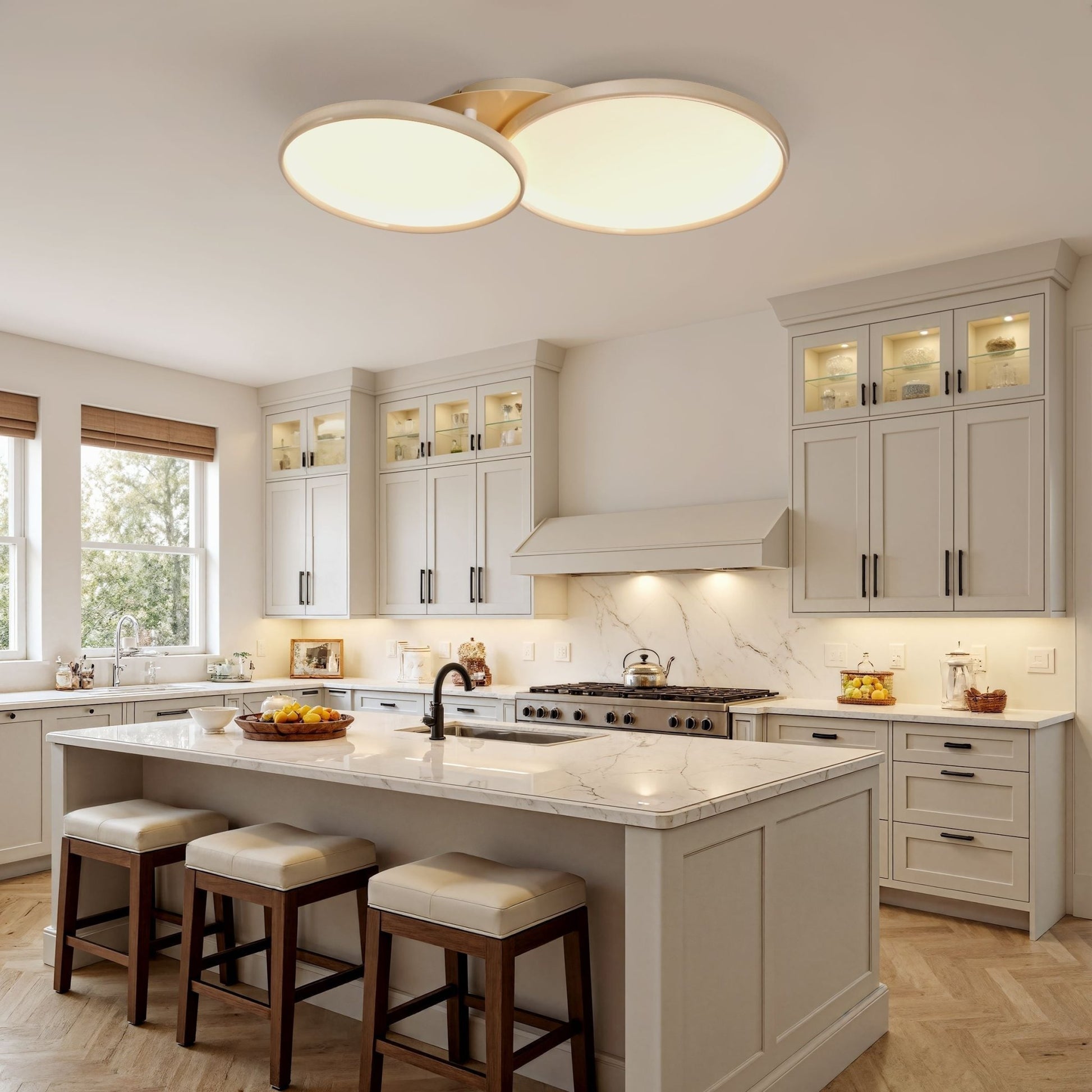 Lightsin Full Spectrum Dimmable Ivory White Aluminum Round LED Ceiling Light - House Comfort