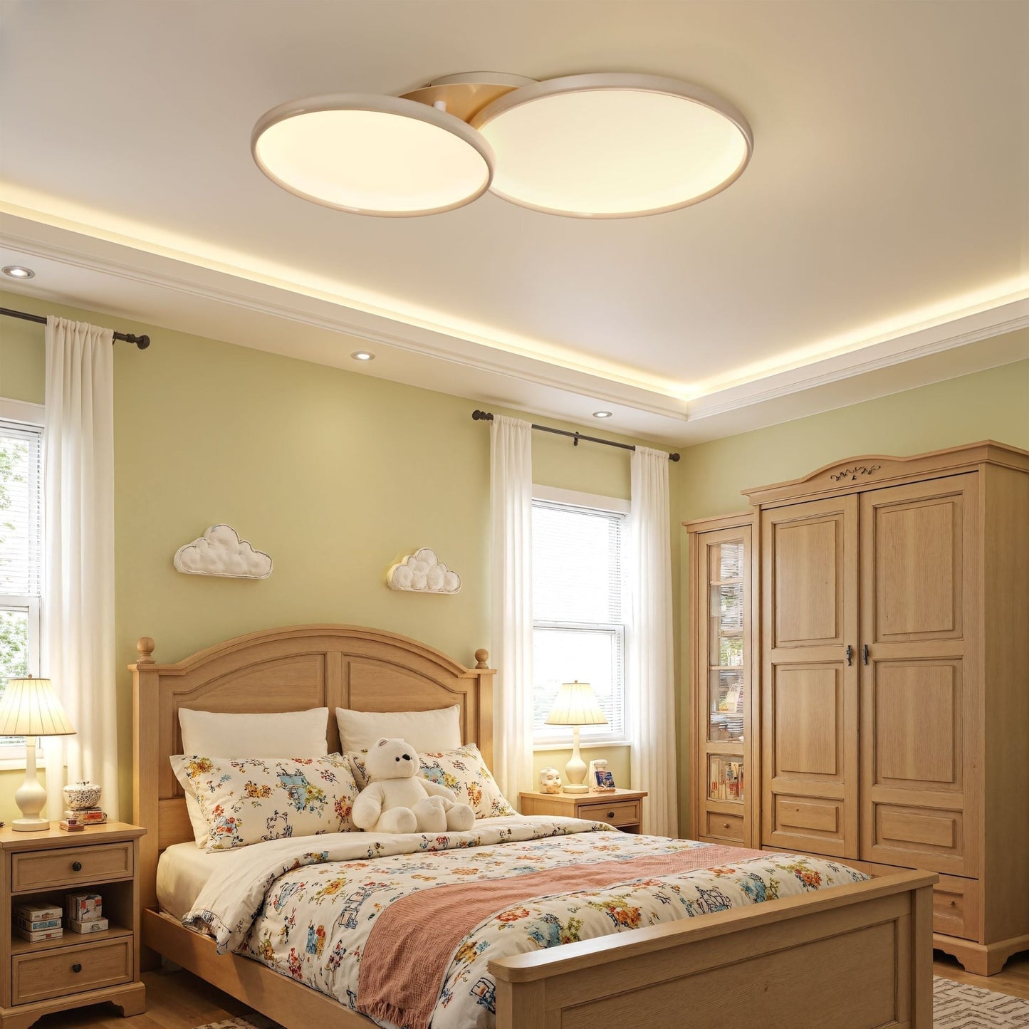 Lightsin Full Spectrum Dimmable Ivory White Aluminum Round LED Ceiling Light - House Comfort