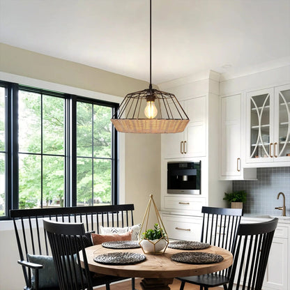 Lightsin Geometric Bamboo Pendant Light for a Touch of Natural Modernity - House Comfort