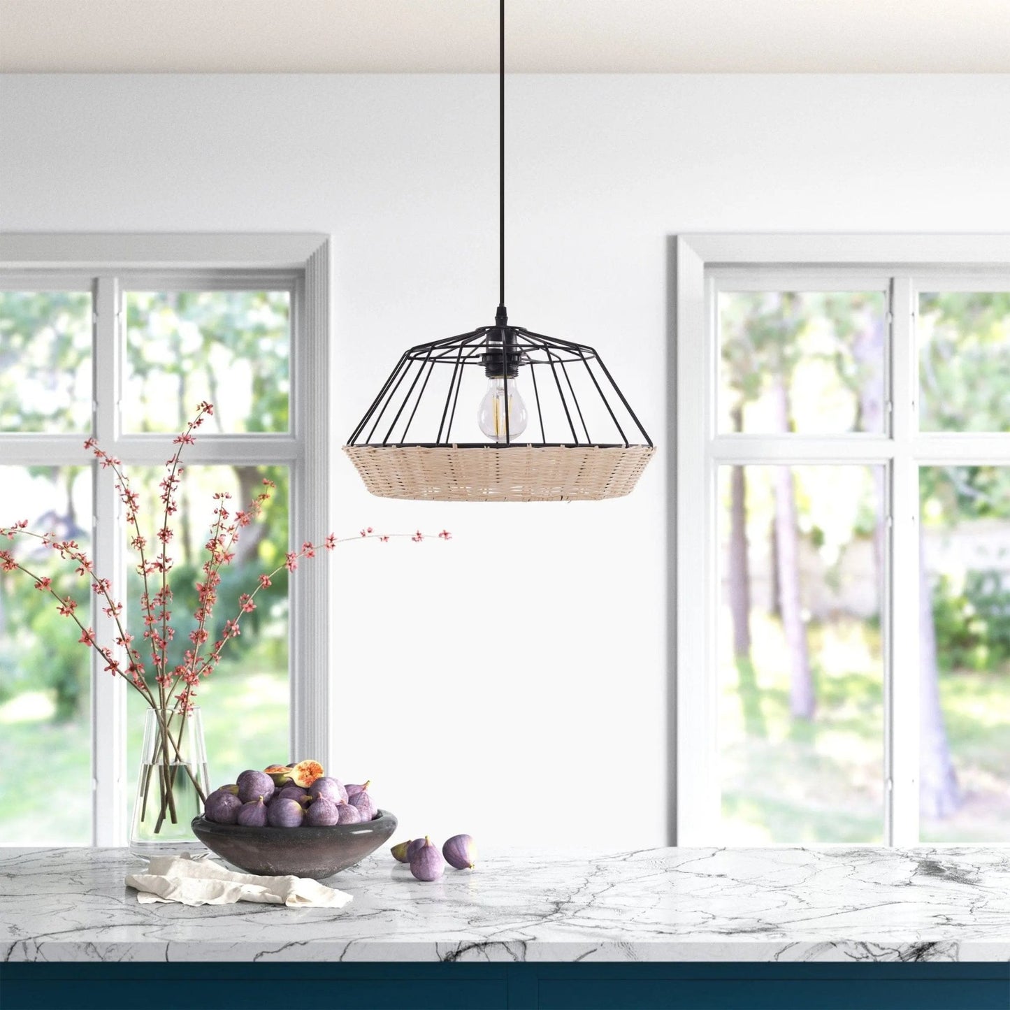 Lightsin Geometric Bamboo Pendant Light for a Touch of Natural Modernity - House Comfort