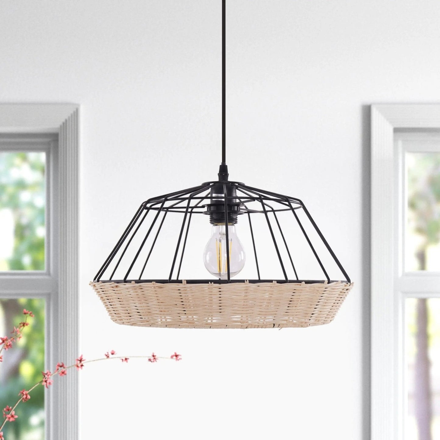 Lightsin Geometric Bamboo Pendant Light for a Touch of Natural Modernity - House Comfort
